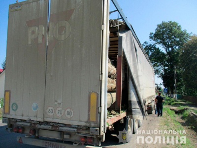 На Буковині поліція затримала вантажівку з деревиною без документів - фото