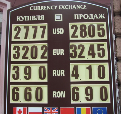 Курс валют у Чернівцях на 28 серпня