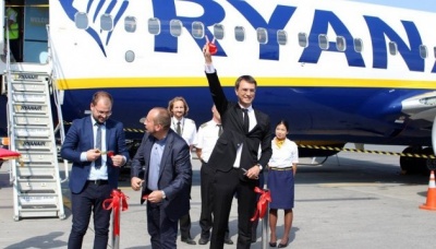 Лоукостер Ryanair здійснив перший рейс з України