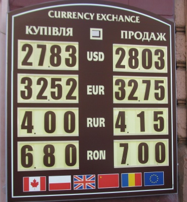 Курс валют у Чернівцях на 21 вересня