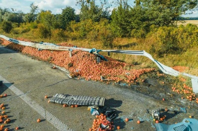 У Київській області молоковоз протаранив фуру з яблуками - фото