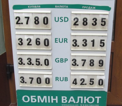 Курс валют у Чернівцях на 25 вересня