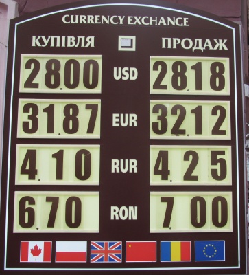 Курс валют у Чернівцях на 2 листопада