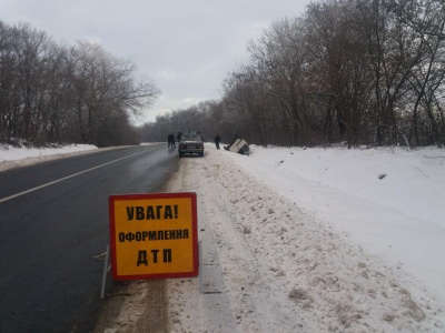 На Буковині мікроавтобус перекинувся на слизькій дорозі - фото