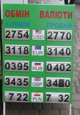 Курс валют у Чернівцях на 24 грудня