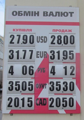 Курс валют у Чернівцях на 14 січня