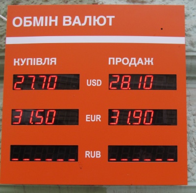 Курс валют у Чернівцях на 21 січня