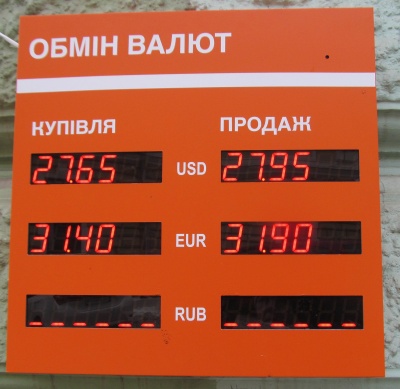 Курс валют у Чернівцях на 28 січня