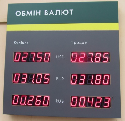 Курс валют у Чернівцях на 31 січня