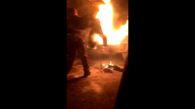 На Буковині загорілась фура: з’явилося відео моменту пожежі