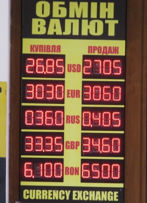Курс валют у Чернівцях на 20 лютого