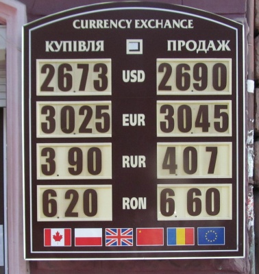 Курс валют у Чернівцях на 1 березня