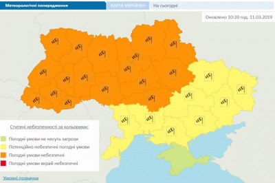 В Україні оголосили помаранчевий рівень небезпеки через сильний вітер