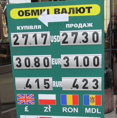 Курс валют у Чернівцях на 21 березня