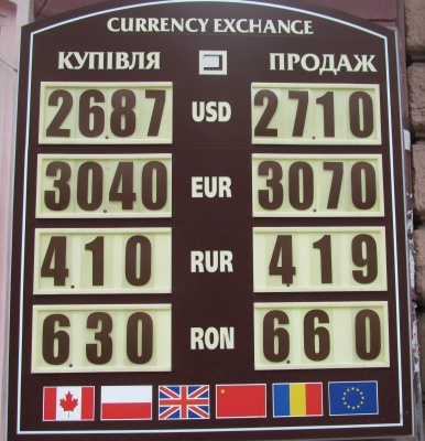 Курс валют у Чернівцях на 22 березня