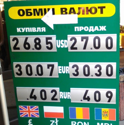 Курс валют у Чернівцях на 2 квітня
