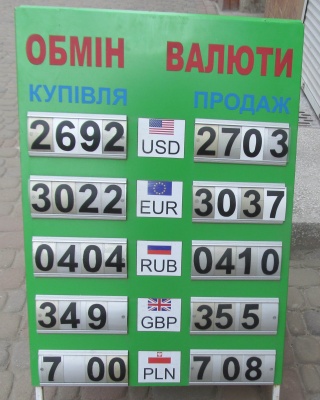 Курс валют у Чернівцях на 4 квітня