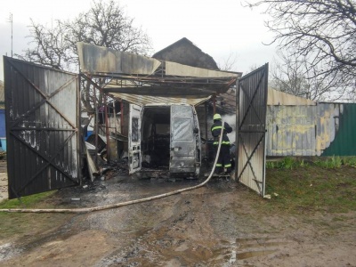 На Буковині через коротке замкнення спалахнув гараж: вогонь знищив бус і мотоблок