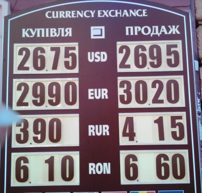 Курс валют у Чернівцях на 23 квітня