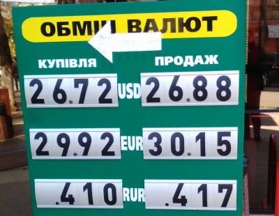 Курс валют у Чернівцях на 23 квітня