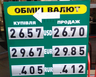 Курс валют у Чернівцях на 24 квітня