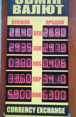 Курс валют у Чернівцях на 30 квітня