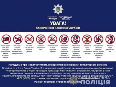 Поліція Буковини нагадала про заборону використання символіки тоталітарних режимів