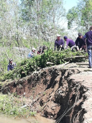 На Вижниччині продовжують укріплювати дамбу, яку розмив паводок на Черемоші – фото