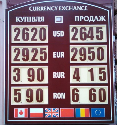 Курс валют у Чернівцях на 16 травня