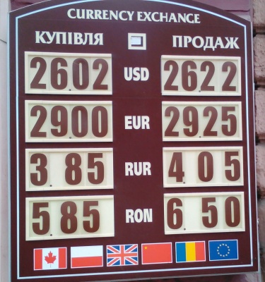 Курс валют у Чернівцях на 21 травня