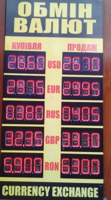 Курс валют у Чернівцях на 6 червня