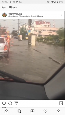 Злива на Буковині: декілька вулиць міста та області підтоплені