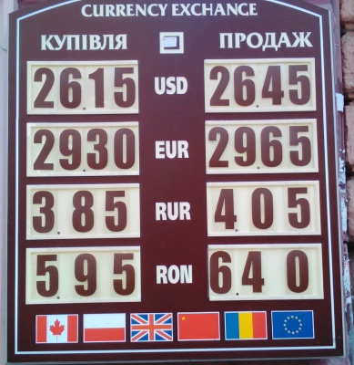 Курс валют у Чернівцях на 18 червня