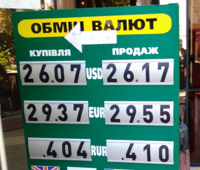 Курс валют у Чернівцях на 26 червня