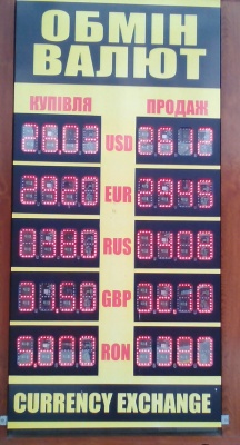 Курс валют у Чернівцях на 1 липня