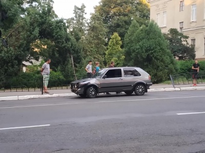 У Кіцмані легковик протаранив металеву огорожу, намагаючись обминути собаку