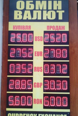 Курс валют у Чернівцях на 22 серпня