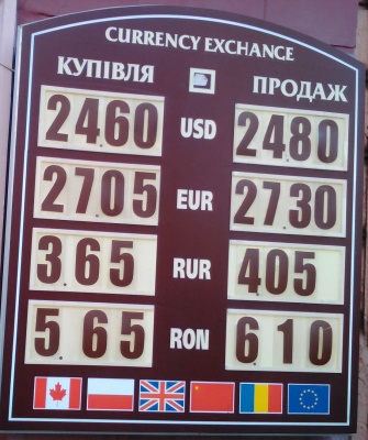 Курс валют у Чернівцях на 13 вересня