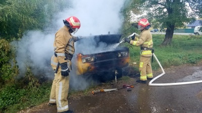 На Буковині під час руху загорівся ВАЗ: авто згоріло вщент - фото