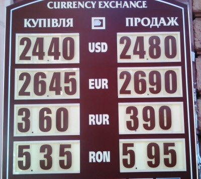Курс валют у Чернівцях на 1 жовтня