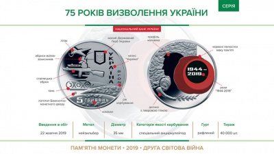 НБУ випускає в обіг пам’ятну монету “75 років визволення України”