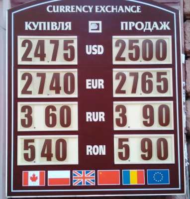 Курс валют у Чернівцях на 28 жовтня