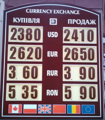 Курс валют у Чернівцях на 26 листопада