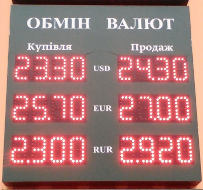 Курс валют у Чернівцях на 4 січня