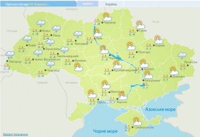 Якою буде погода у перший день весни