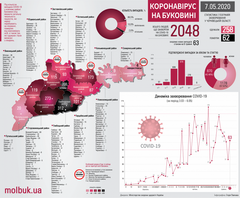 Як COVID-19 шириться Буковиною: всі села і міста, де виявили хворобу