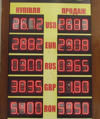 Курс валют у Чернівцях на 22 травня