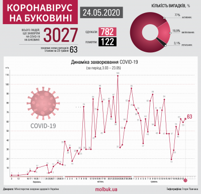 Коронавірус атакує Буковину: що відомо на ранок 24 травня