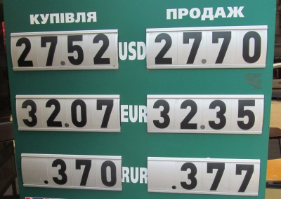 Курс валют у Чернівцях на 30 липня