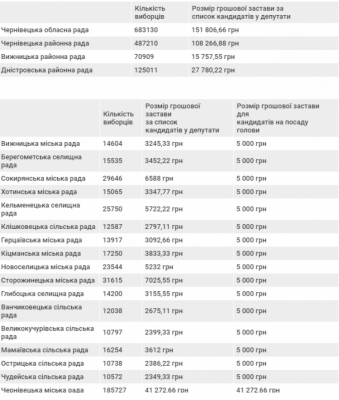 У скільки "влетить" участь у виборах кандидатам на Буковині